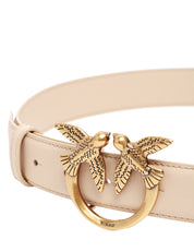 CINTURA donna pinko beige LOVE BIRDS IN PELLE