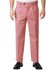 PANTALONE UOMO AMARANTO ROSA BLUSH A GAMBA DRITTA IN COTONE