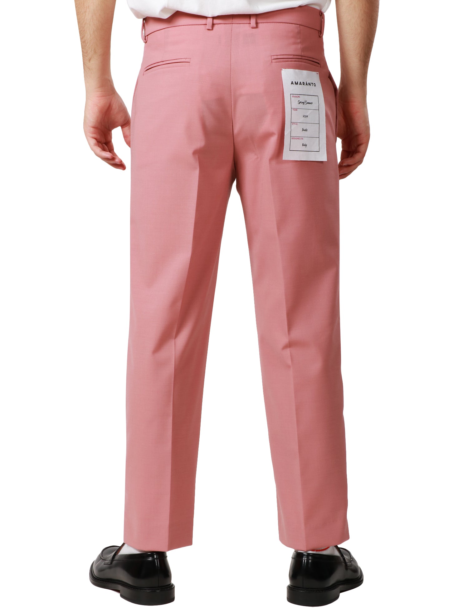 PANTALONE UOMO AMARANTO ROSA BLUSH A GAMBA DRITTA IN COTONE