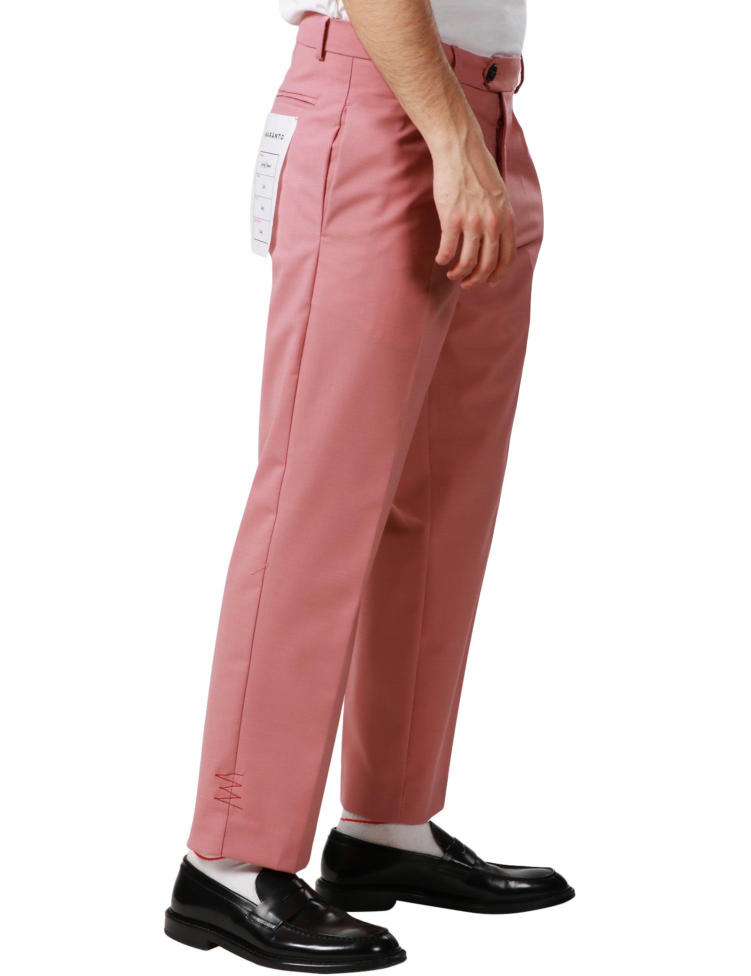 PANTALONE UOMO AMARANTO ROSA BLUSH A GAMBA DRITTA IN COTONE