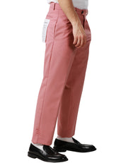 PANTALONE UOMO AMARANTO ROSA BLUSH A GAMBA DRITTA IN COTONE