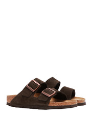 CIABATTA BIRKENSTOCK ARIZONA MOCHA IN PELLE SCAMOSCIATA CON FIBBIE IN METALLO REGOLABILI