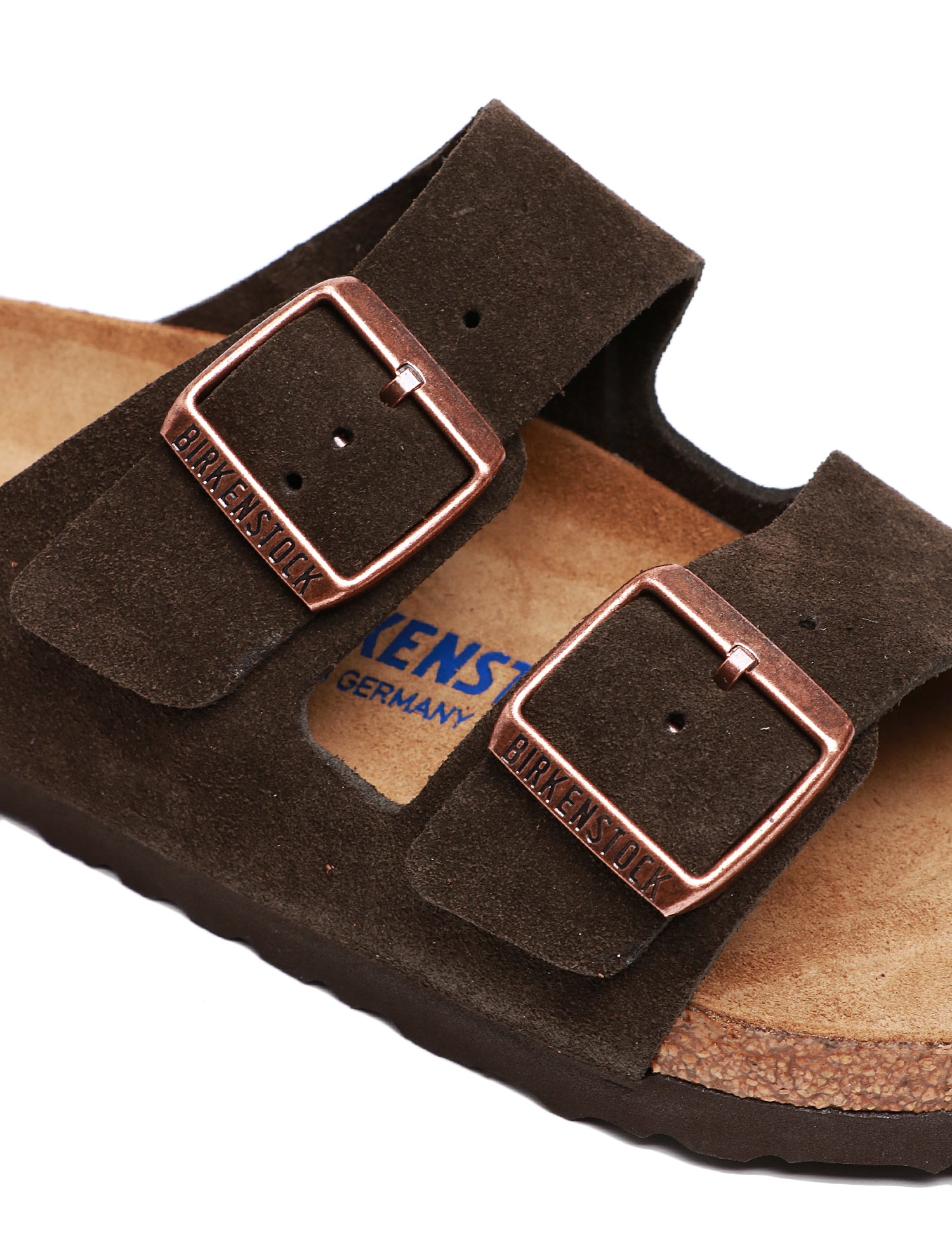 CIABATTA BIRKENSTOCK ARIZONA MOCHA IN PELLE SCAMOSCIATA CON FIBBIE IN METALLO REGOLABILI