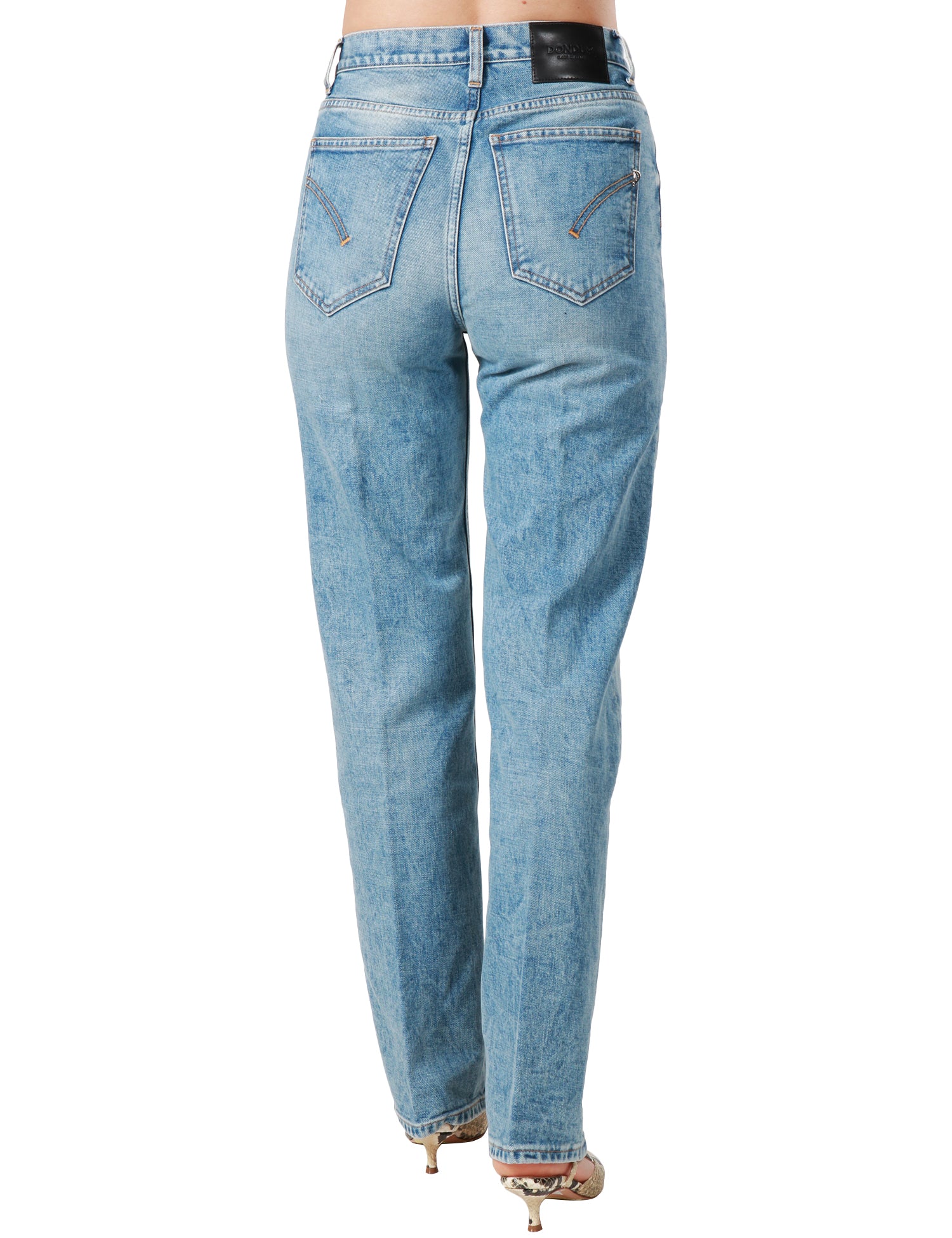 JEANS DONNA DONDUP ELYSEE LAVAGGIO CHIARO CON EFFETTO VINTAGE A GAMBA AMPIA