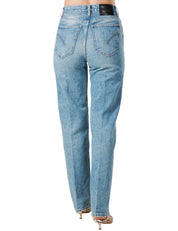 JEANS DONNA DONDUP ELYSEE LAVAGGIO CHIARO CON EFFETTO VINTAGE A GAMBA AMPIA