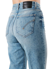 JEANS DONNA DONDUP ELYSEE LAVAGGIO CHIARO CON EFFETTO VINTAGE A GAMBA AMPIA