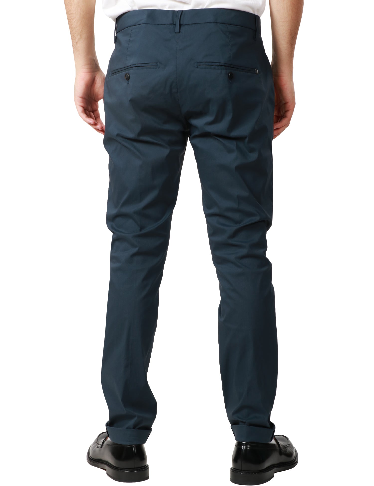 PANTALONE UOMO DONDUP BLU MODELLO GAUBERT IN GABARDINA