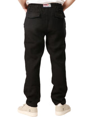 PANTALONE UOMO CALAIS MC 2 SAINTH BARTH NERO CON COULISSE 100% LINO