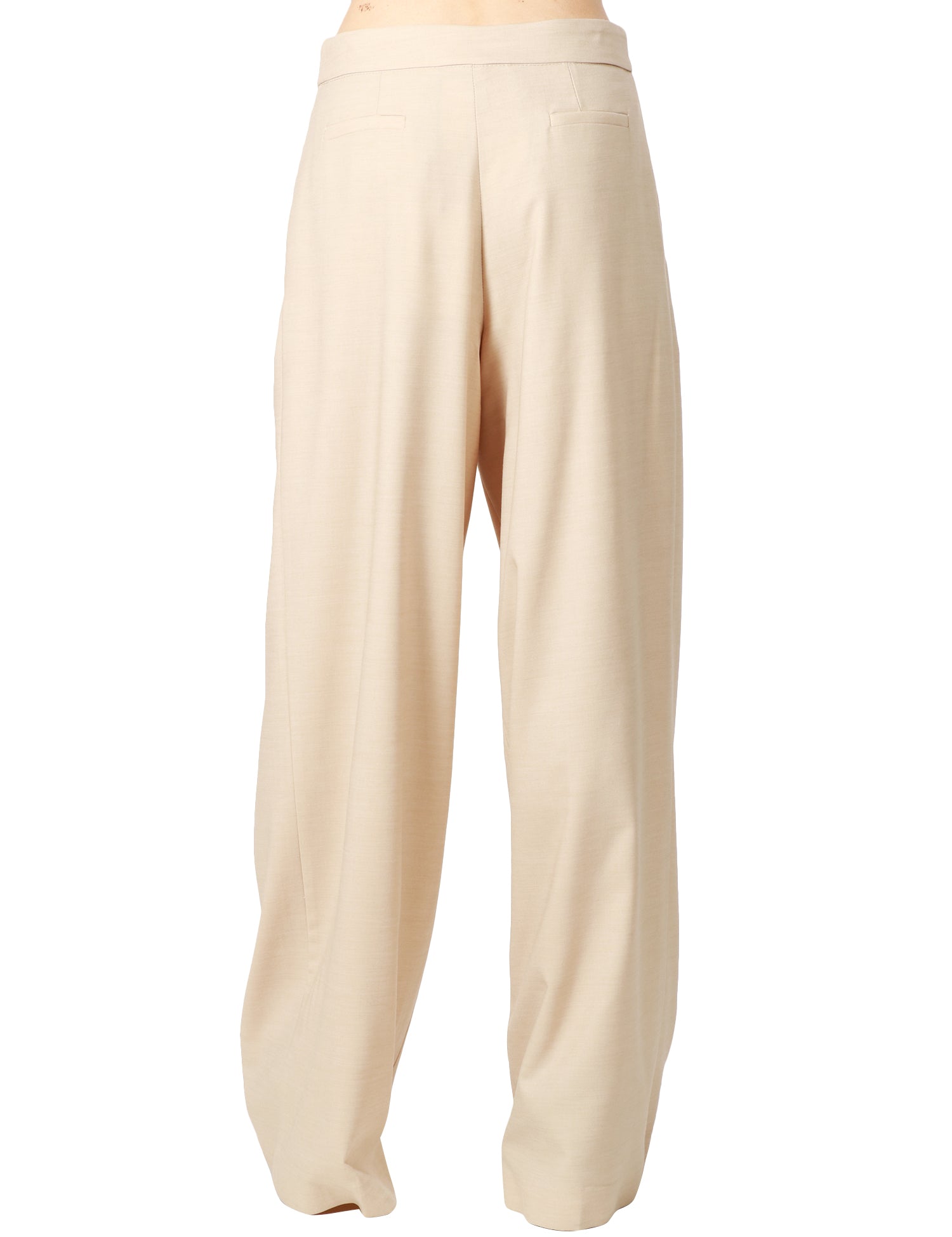 PANTALONE DONNA MVP WARDROBE NICE AVORIO A PALAZZO CON PINCES DAVANTI