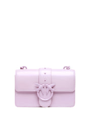 BORSA PINKO MINI LOVE BAG ONE LILLA CON FIBBIA LOVE BIRDS DIAMOND CUT E CATENA IN TONO COLORE