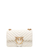 Borsa pinko bianca mini love bag one simply in nappa trapuntata con motivo chevron e fibbia logo oro
