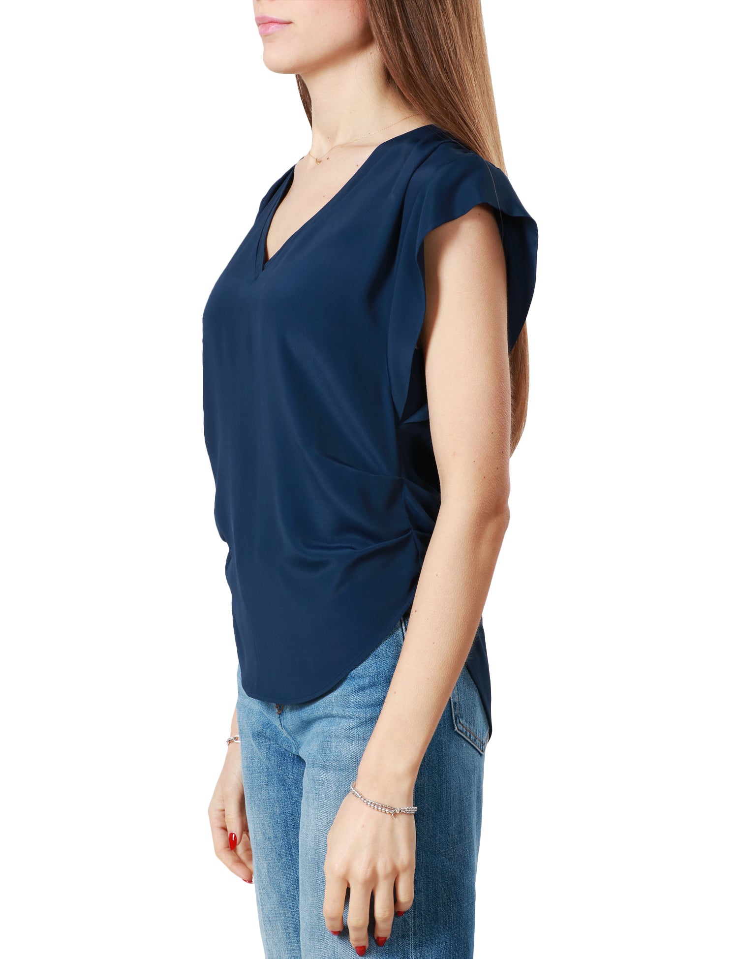 BLUSA MISTO SETA ORLO STONDATO