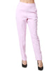 Pantalone donna pinko rosa in crèpe stretch a gamba dritta