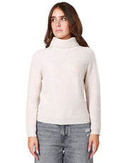 MAGLIA DONNA ALPHA STUDIO beige A COLLO ALTO IN MAGLIA INTEGRALE