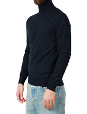 MAGLIONE UOMO ALPHA STUDIO NERO COLLO ALTO 100% LANA MERINOS