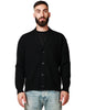 Cardigan uomo alpha studio nero con bottoni in tono polsini e fondi a coste 100% lana merinos