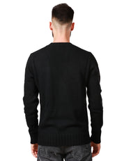 MAGLIONE UOMO ALPHA STUDIO NERO SCOLLO A V IN MISTO LANA E CASHMERE