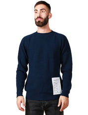 MAGLIONE UOMO AMARANTO BLU NAVY GIROCOLLO CON POLSI E FONDI LAVORATI A COSTE 100% LANA