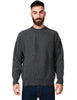 Maglione uomo atomofactory antracite girocollo a costa inglese in lana e cashmere con stremature sui fondi