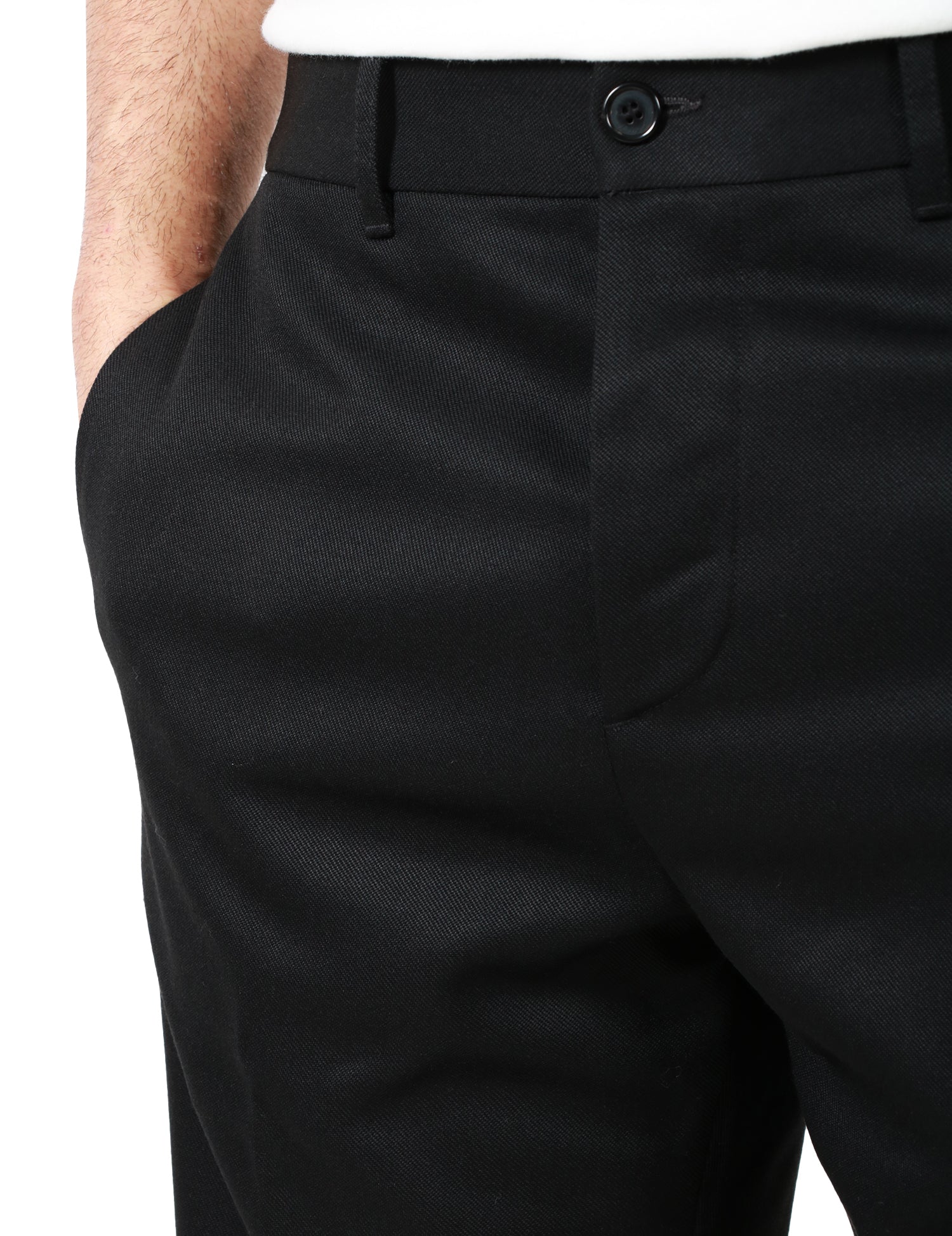 PANTALONE UOMO COVERT NERO A GAMBA DRITTA CON ELASTICO POSTERIORE IN VITA E TASCHE LATERALI ALLA FRANCESE