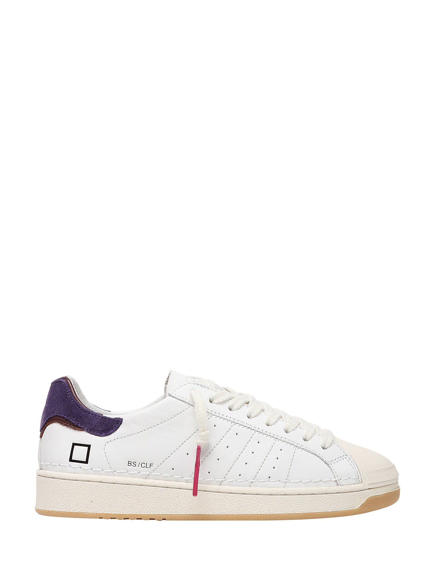 SCARPA DONNA D.A.T.E. BASE CALF BIANCO/VIOLA CON PUNTA IN GOMMA E TALLONCINO IN SUEDE