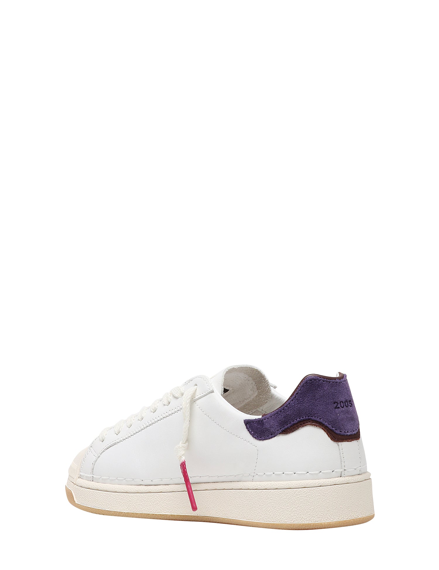 SCARPA DONNA D.A.T.E. BASE CALF BIANCO/VIOLA CON PUNTA IN GOMMA E TALLONCINO IN SUEDE