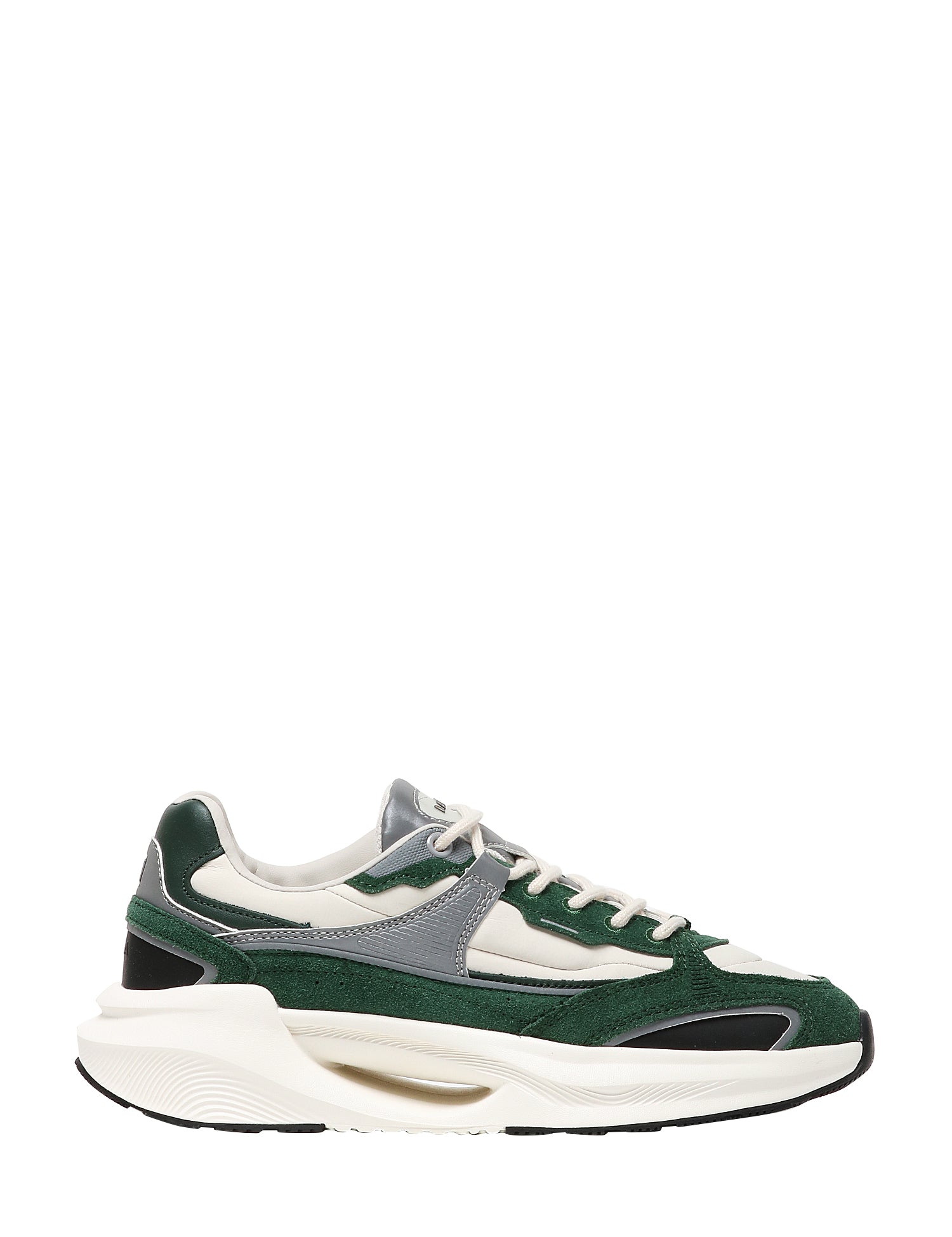 SCARPA UOMO D.A.T.E. VELA MONO GREEN IN NYLON CON INSERTI IN SUEDE E DETTAGLI RINFRANGENTI