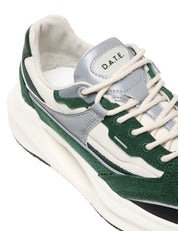 SCARPA UOMO D.A.T.E. VELA MONO GREEN IN NYLON CON INSERTI IN SUEDE E DETTAGLI RINFRANGENTI