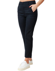 PANTALONE DONNA DONDUP NIMA ZIP BLU ALLA CAVIGLIA IN GABARDINA DI LANA