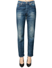 JEANS DONNA DONDUP ICON DENIM MEDIO SCURO CINQUE TASCHE CON VITA REGOLARE