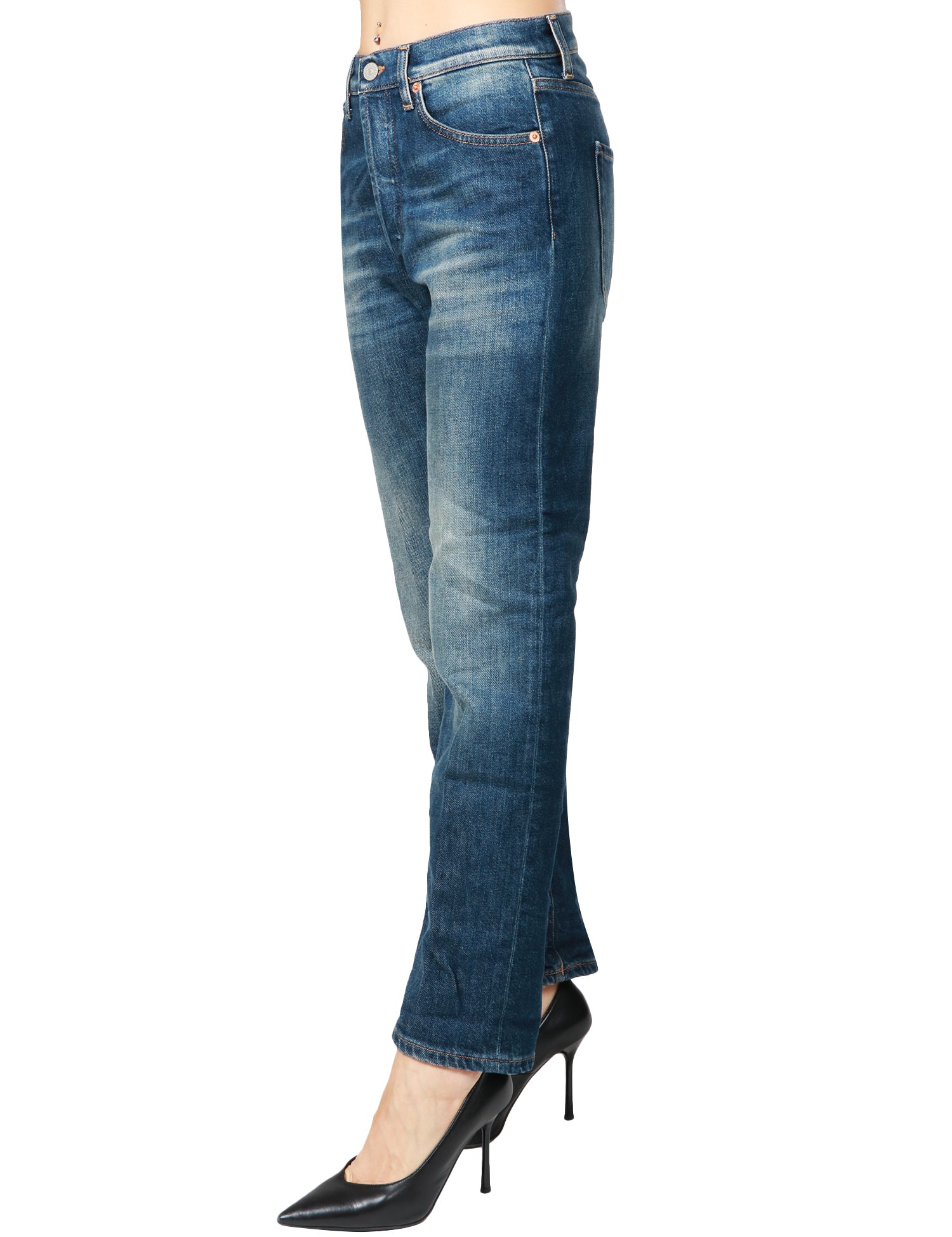 JEANS DONNA DONDUP ICON DENIM MEDIO SCURO CINQUE TASCHE CON VITA REGOLARE