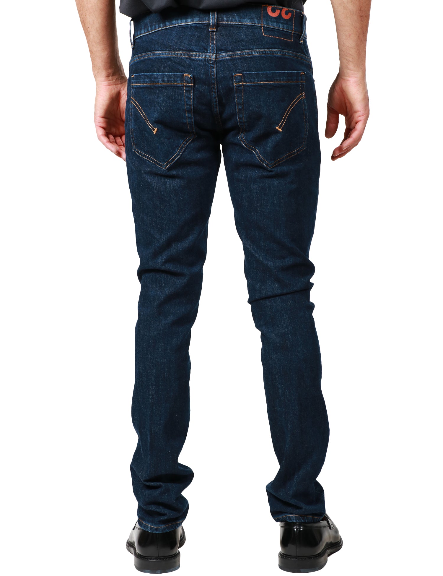 JEANS UOMO DONDUP GEORGE DENIM BLU SCURO SKINNY CON TASCHINO A FILETTO