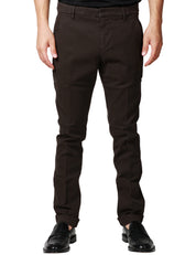 PANTALONE UOMO DONDUP GAUBERT MARRONE SLIM CHINO