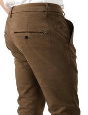 PANTALONE UOMO DONDUP GAUBERT MILITARE SLIM CHINO IN GABARDINA MANO CALDA