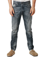 JEANS UOMO DONDUP DIAN DENIM GRIGIO CON EFFETTO SLAVATO CARROT FIT