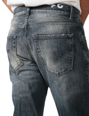 JEANS UOMO DONDUP DIAN DENIM GRIGIO CON EFFETTO SLAVATO CARROT FIT