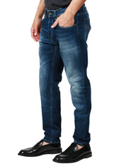 JEANS UOMO DONDUP DIAN DENIM SCURO CON EFFETTO VINTAGE