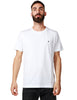 T-shirt uomo dondup bianca girocollo con d logo applicata sul petto in jersey basico