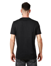 T-SHIRT UOMO DONDUP NERO GIROCOLLO CON D LOGO SUL PETTO IN JERSEY BASICO