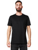 T-shirt uomo dondup nero girocollo con d logo sul petto in jersey basico