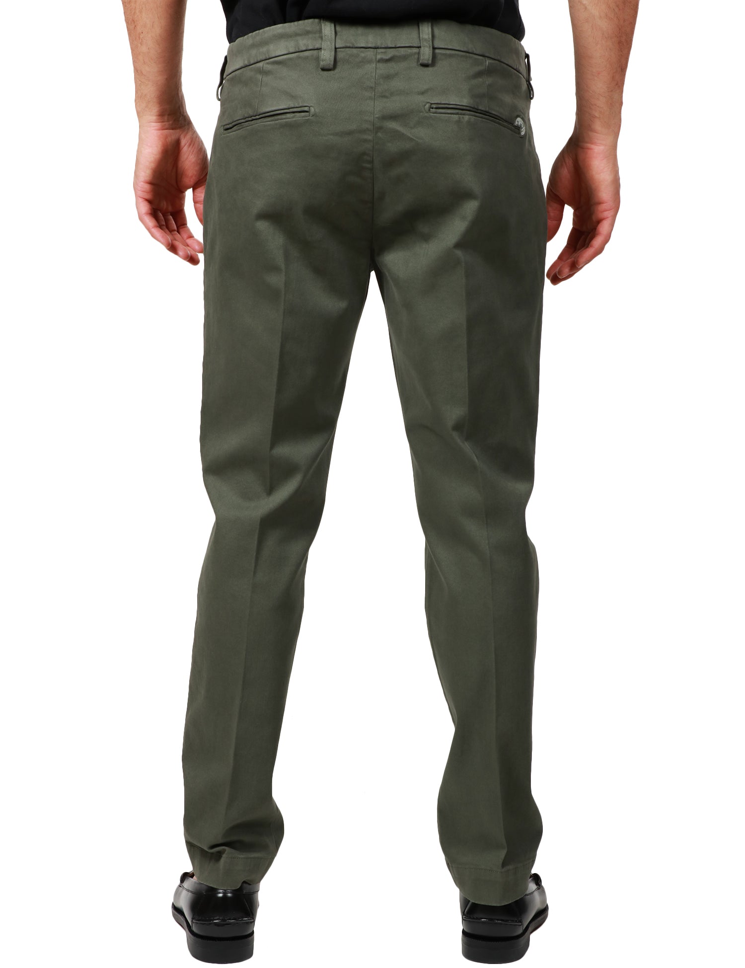 PANTALONE UOMO ENTRE AMIS VERDE MILITARE LUNGHEZZA ALLA CAVIGLIA CON TASCA AMERICA