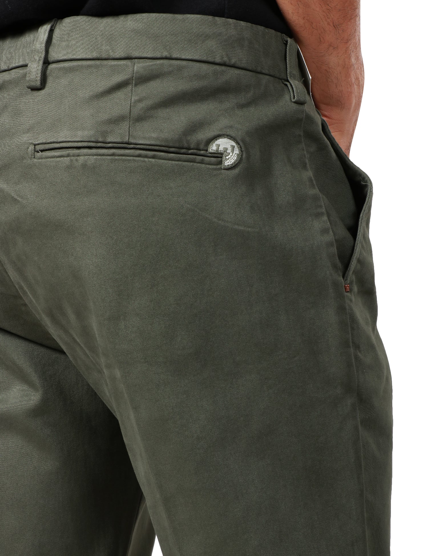 PANTALONE UOMO ENTRE AMIS VERDE MILITARE LUNGHEZZA ALLA CAVIGLIA CON TASCA AMERICA