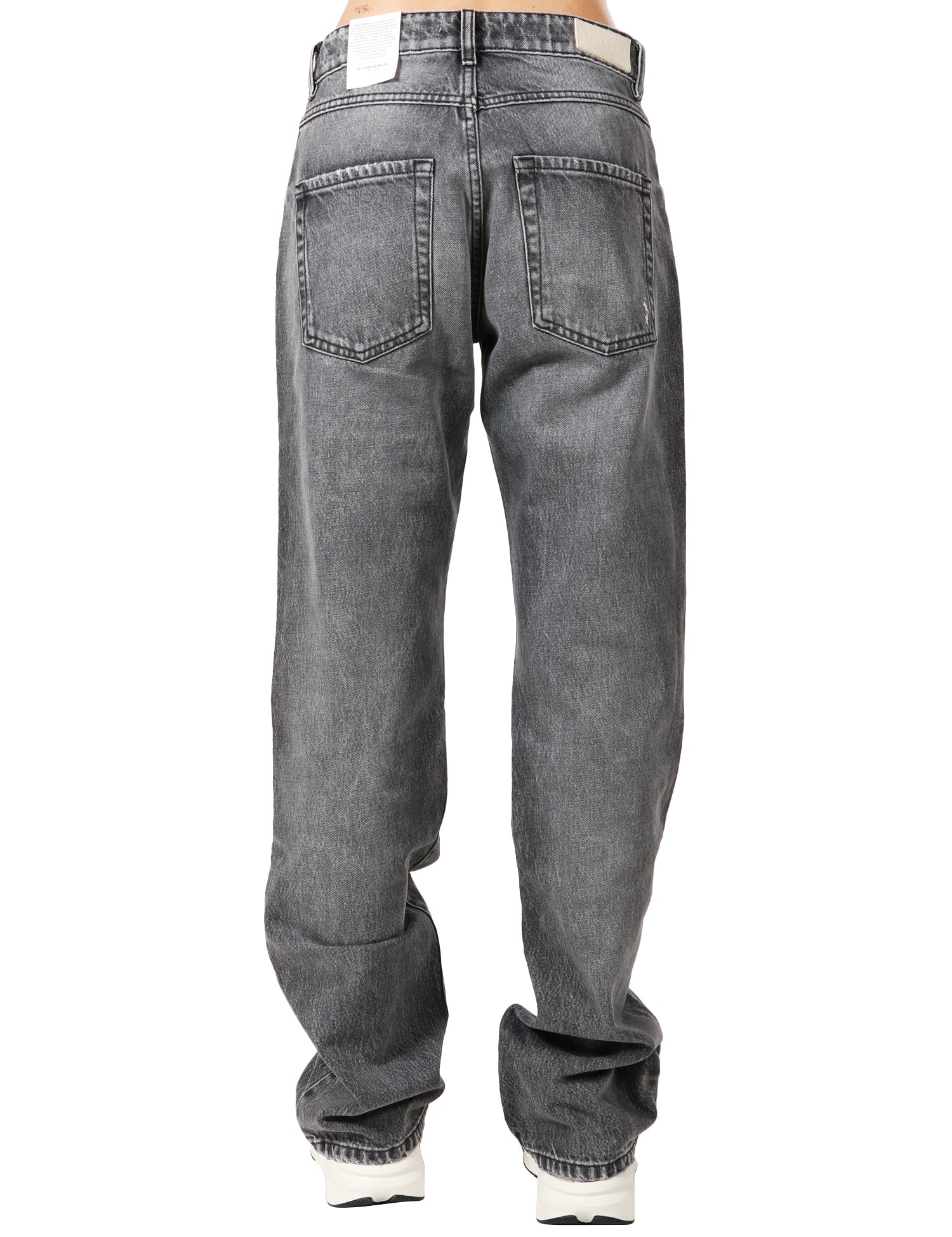 JEANS DONNA ICON DEMIN IRIS GREY DENIM CON EFFETTO SLAVATO A GAMBA LARGA