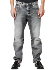 JEANS UOMO ICON DENIM KANYE GREY DENIM CON EFFETTO SCOLORITO 5 TASCHE A GAMBA LARGA