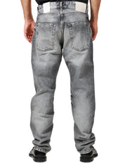 JEANS UOMO ICON DENIM KANYE GREY DENIM CON EFFETTO SCOLORITO 5 TASCHE A GAMBA LARGA