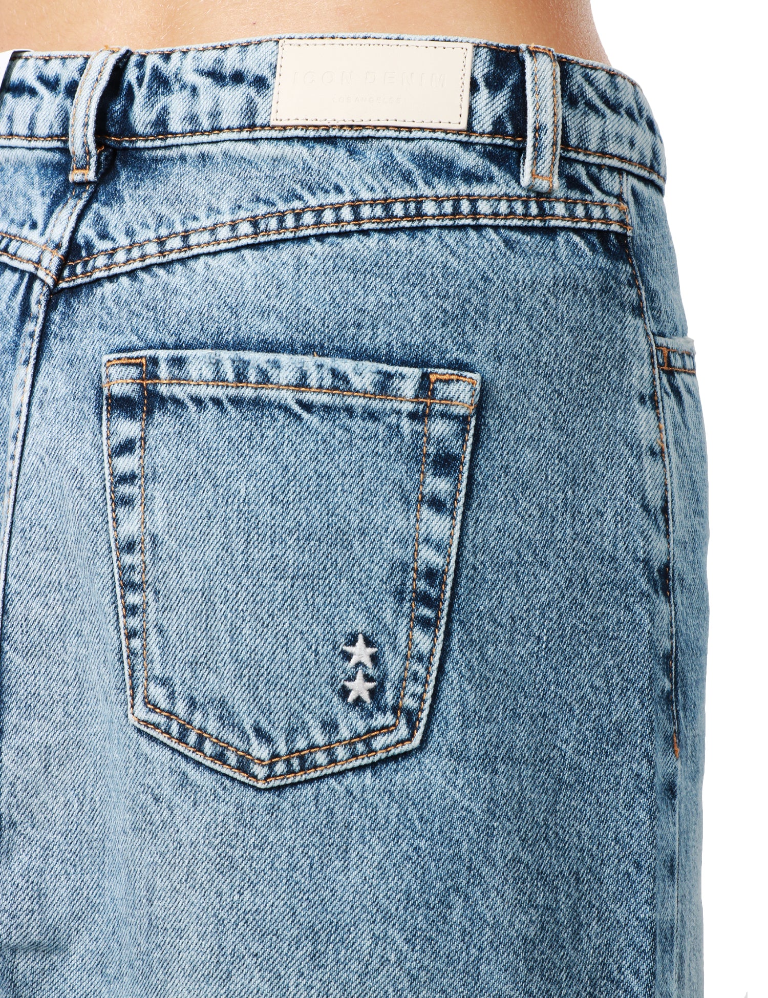 GONNA LUNGA ICON DENIM SANDY DENIM MEDIO CON SPACCO FRONTALE ED EFFETTO VINTAGE SULLE CUCITURE