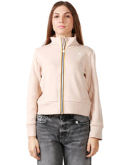 FELPA DONNA K-WAY ALARA PINK CON COLLO ALTO E ZIP IN TESSUTO INTERLOCK OPACO