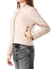 FELPA DONNA K-WAY ALARA PINK CON COLLO ALTO E ZIP IN TESSUTO INTERLOCK OPACO