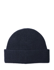 CAPPELLO UOMO K-WAY BRICE CARDIGAN BLU IN LANA A COSTA INGLESE CON LOGO APPLICATO