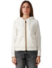 Giubbino donna k-way deline bianco con zip e cappuccio in felpa di cotone